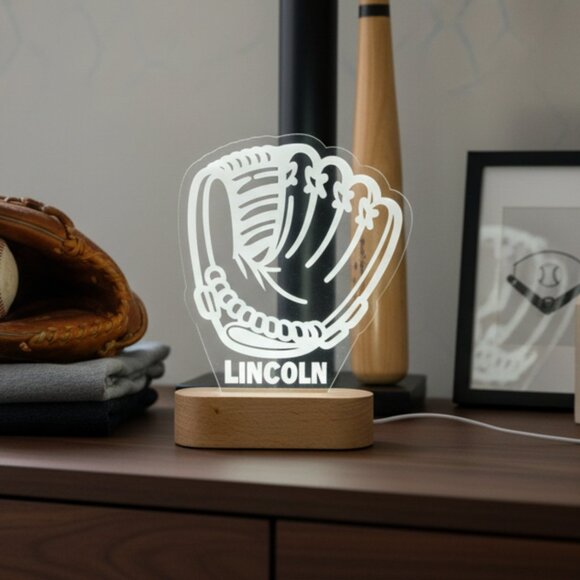 Personalized Baseball Night Light – Custom LED Lamp for Sports Fans - Picture 8 of 8